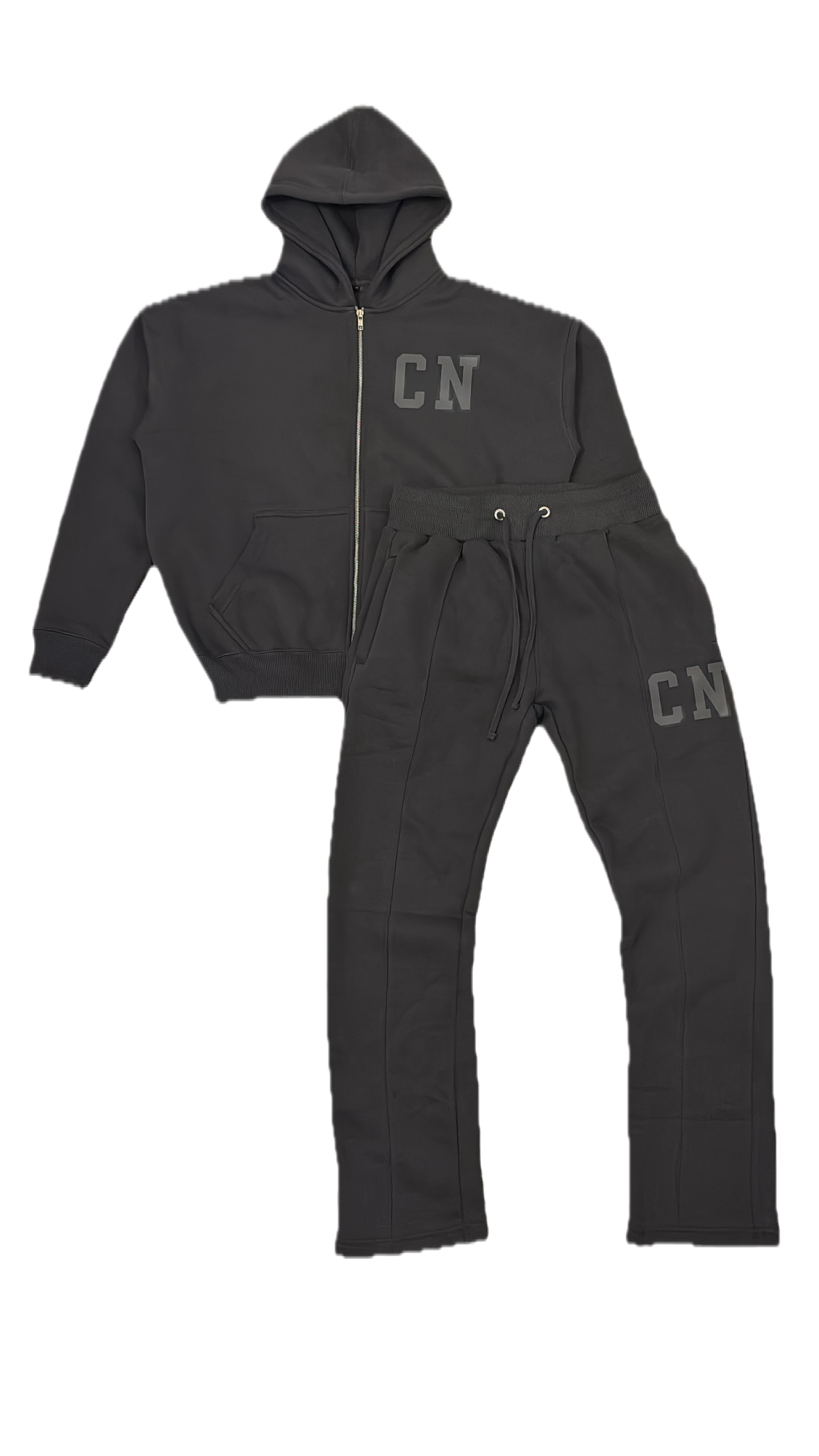 CN STRAIGHT BOTTOM TRACKSUIT {CHARCOAL GREY}