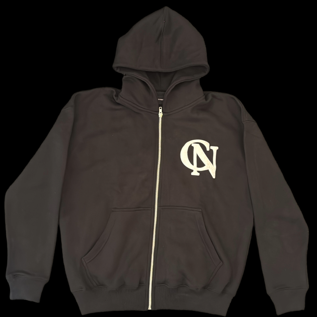 CN ZIP UP HOODIE {BLACK}