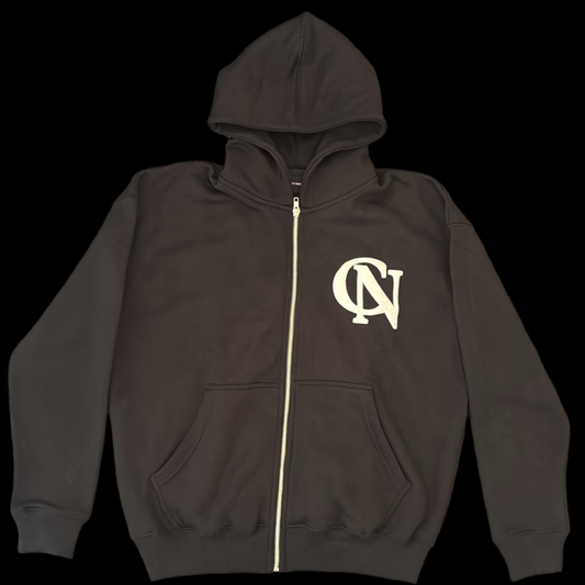 CN ZIP UP HOODIE {BLACK}